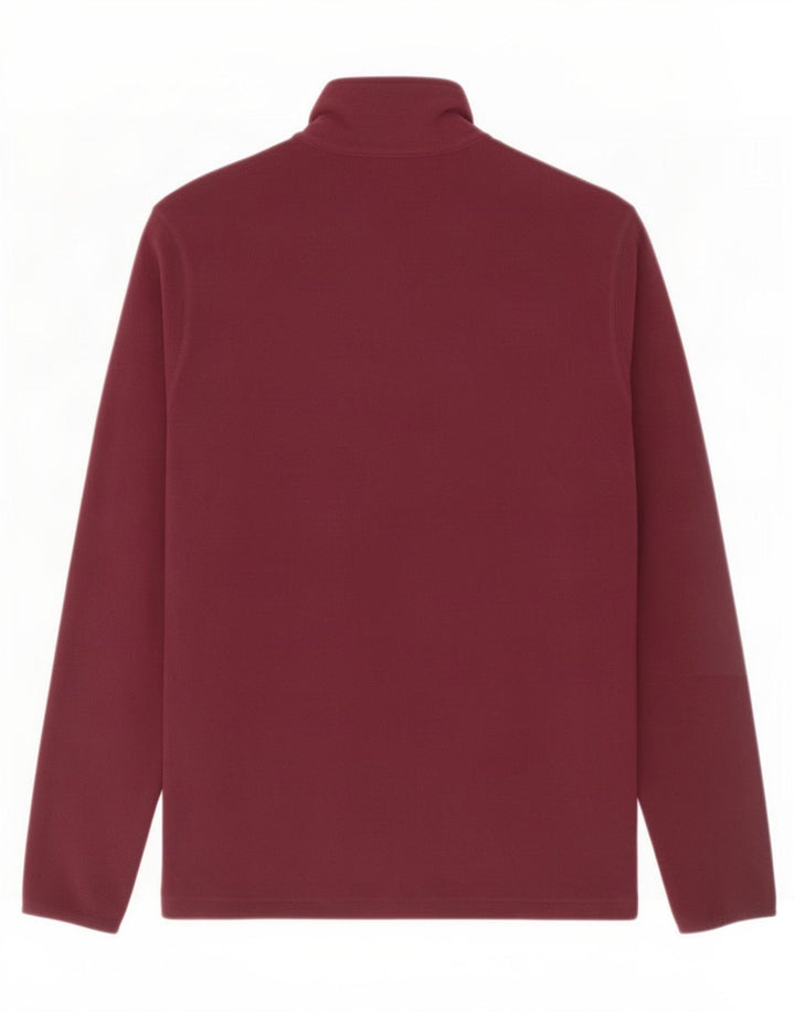 Champion Mens Zip Neck Fleece Jumper Small Burgundy Polyester