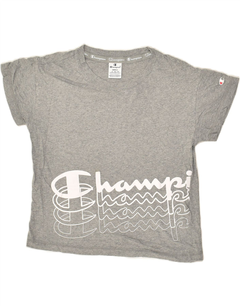 CHAMPION Girls Graphic T-Shirt Top 11-12 Years Small Grey Cotton | Vintage Champion | Thrift | Second-Hand Champion | Used Clothing | Messina Hembry 