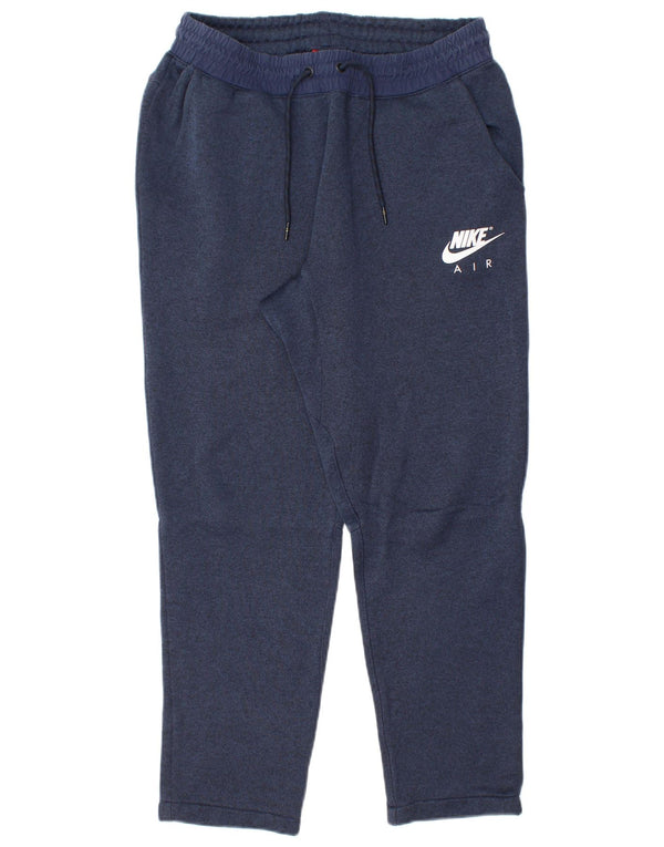 NIKE Womens Tracksuit Trousers UK 14 Medium  Navy Blue Cotton