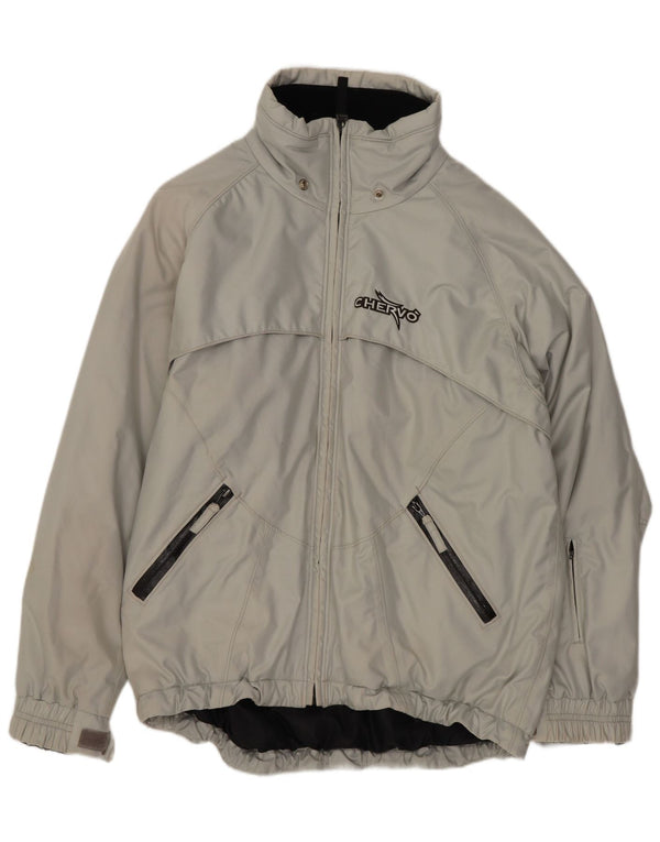 Chervo Mens Loose Fit Ski Jacket IT 46 Small Grey Polyamide