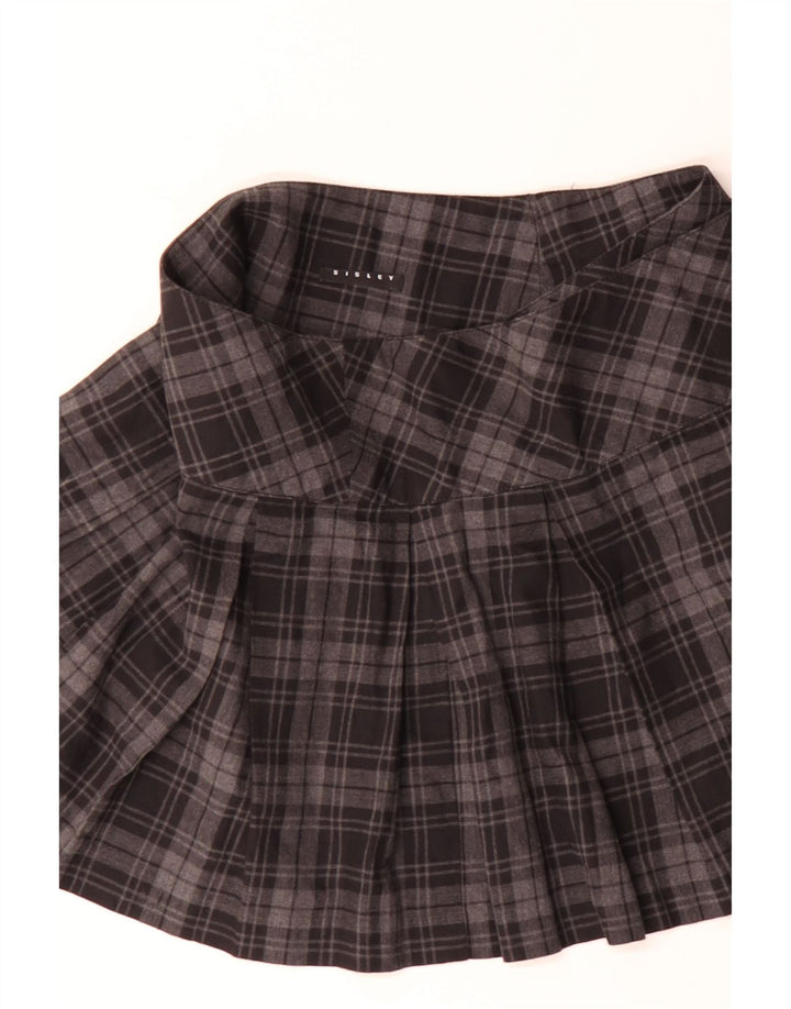Sisley Womens Wrap Mini Skirt W30 Medium Grey Check