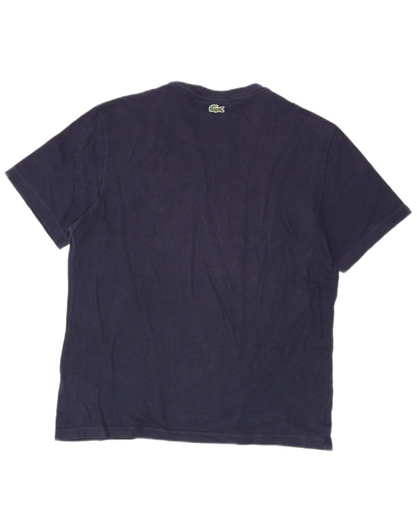 Lacoste Mens Regular Fit Graphic T-Shirt Top Size 5 Large Navy Blue Cotton