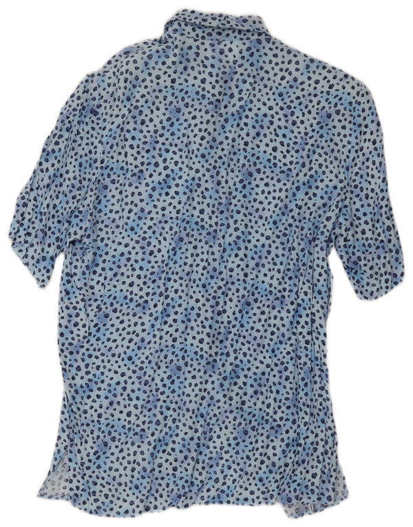 Belle Surprise Womens Short Sleeve Shirt EU 38 Medium Blue Animal Print