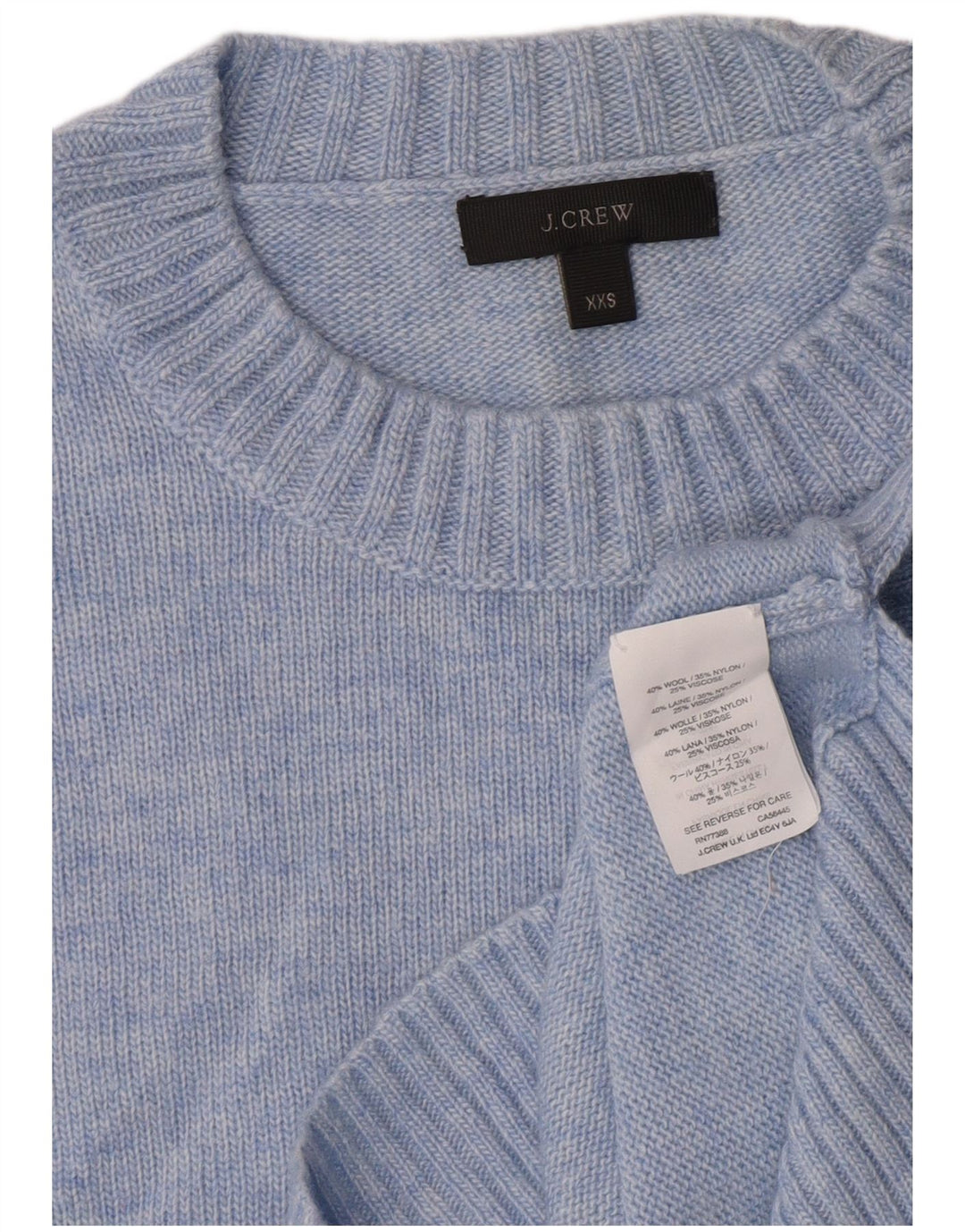 J. Crew Womens Crew Neck Jumper Sweater UK 2 2XS Blue Wool