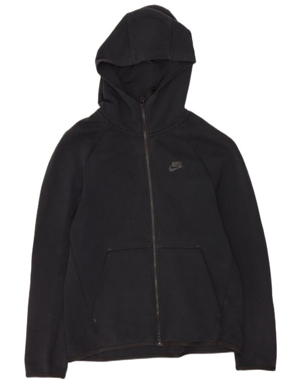Nike Womens Oversized Zip Hoodie Sweater UK 10 Small Black Cotton