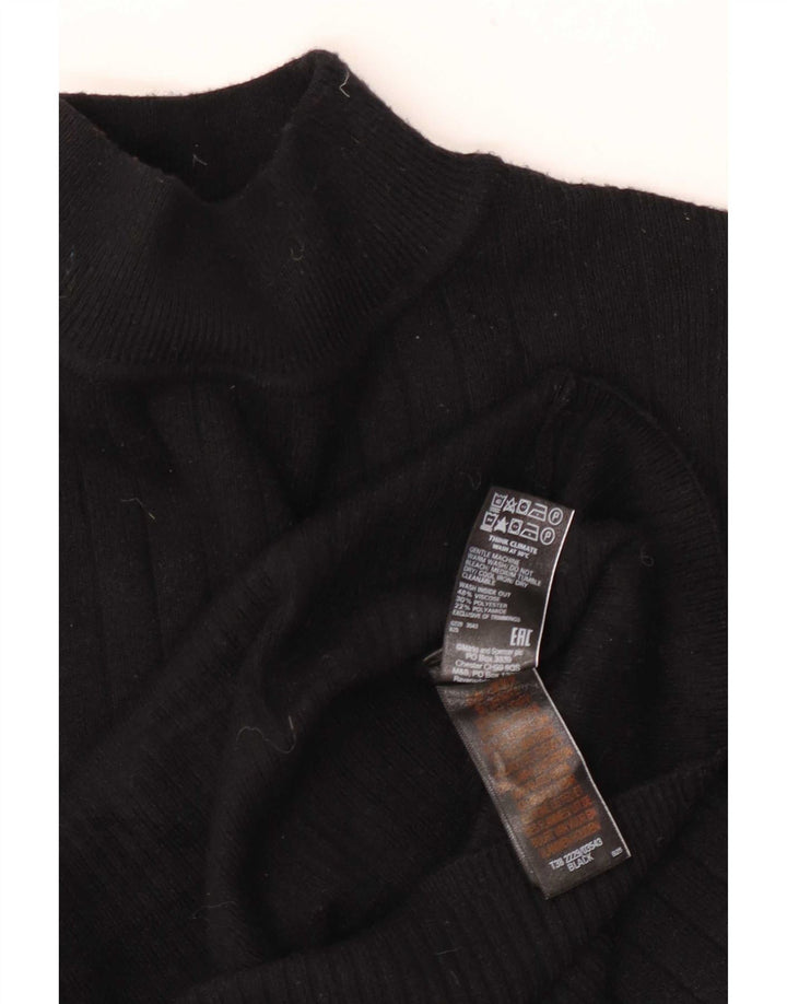 Marks & Spencer Womens Turtle Neck Jumper Sweater UK 8 Small Black Viscose