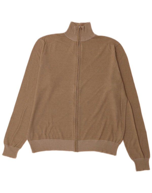 Calvin Klein Jeans Mens Cardigan Sweater Large Beige Cotton