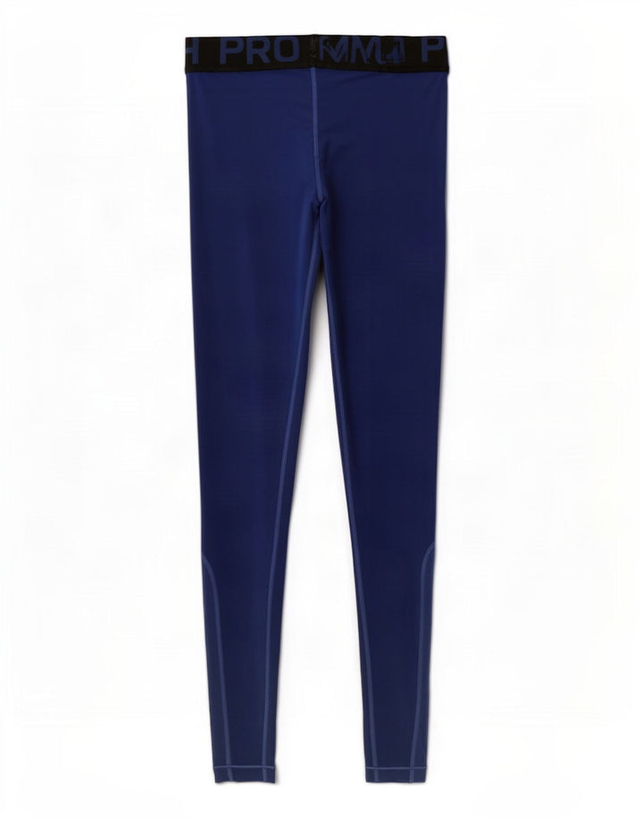 Nike Womens Dri Fit Graphic Leggings UK 12 Medium Blue Colourblock