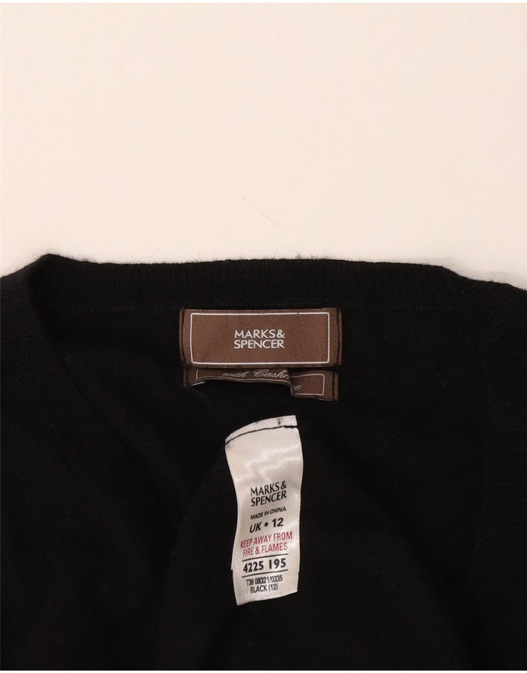 Marks & Spencer Womens V-Neck Jumper Sweater UK 12 Medium Black Viscose