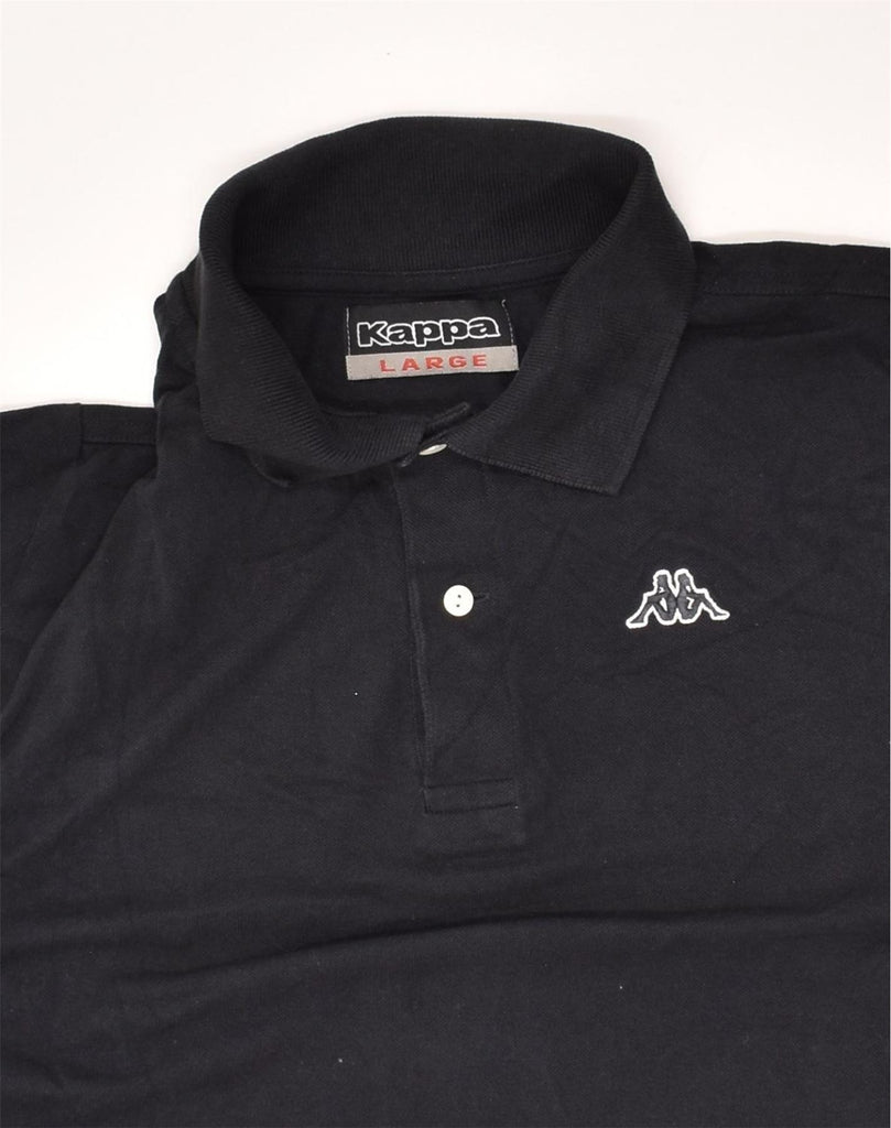 KAPPA Mens Polo Shirt Large Black Cotton | Vintage Kappa | Thrift | Second-Hand Kappa | Used Clothing | Messina Hembry 