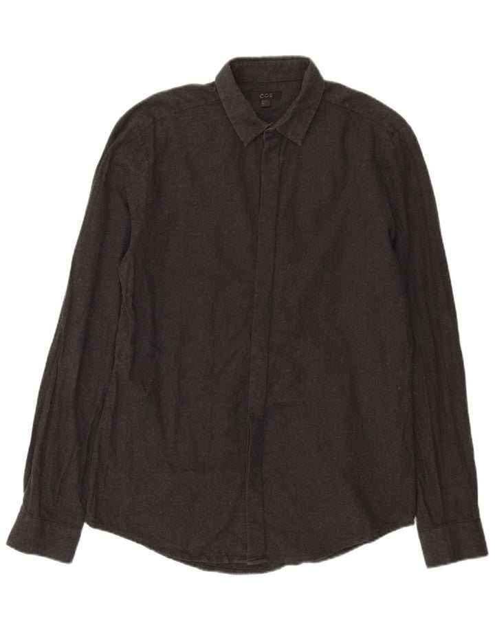 Cos Mens Shirt EU 40 Medium Grey Cotton