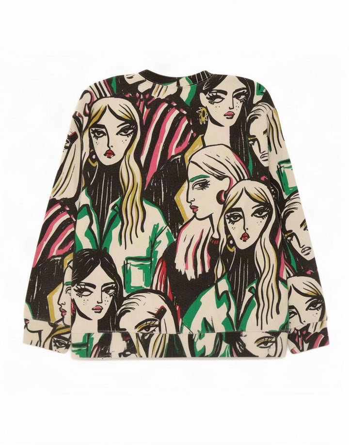 Zara Womens Graphic Sweatshirt Jumper UK 14 Medium Multicoloured