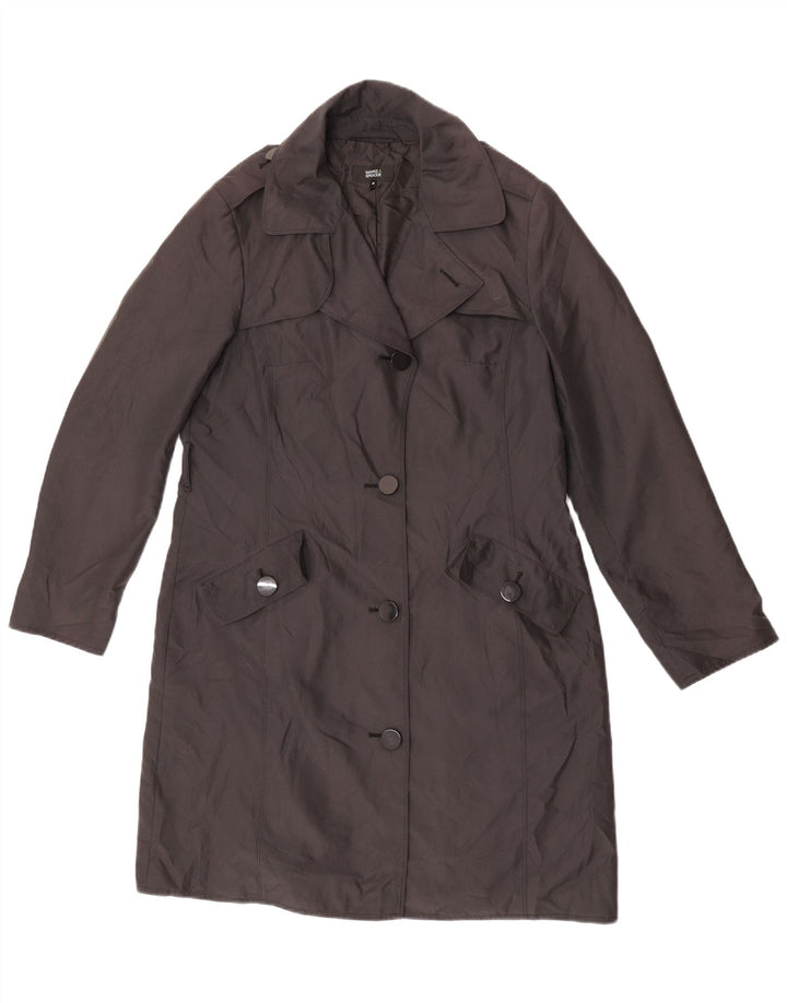 Marks & Spencer Womens Trench Coat UK 14 Large Black Polyester