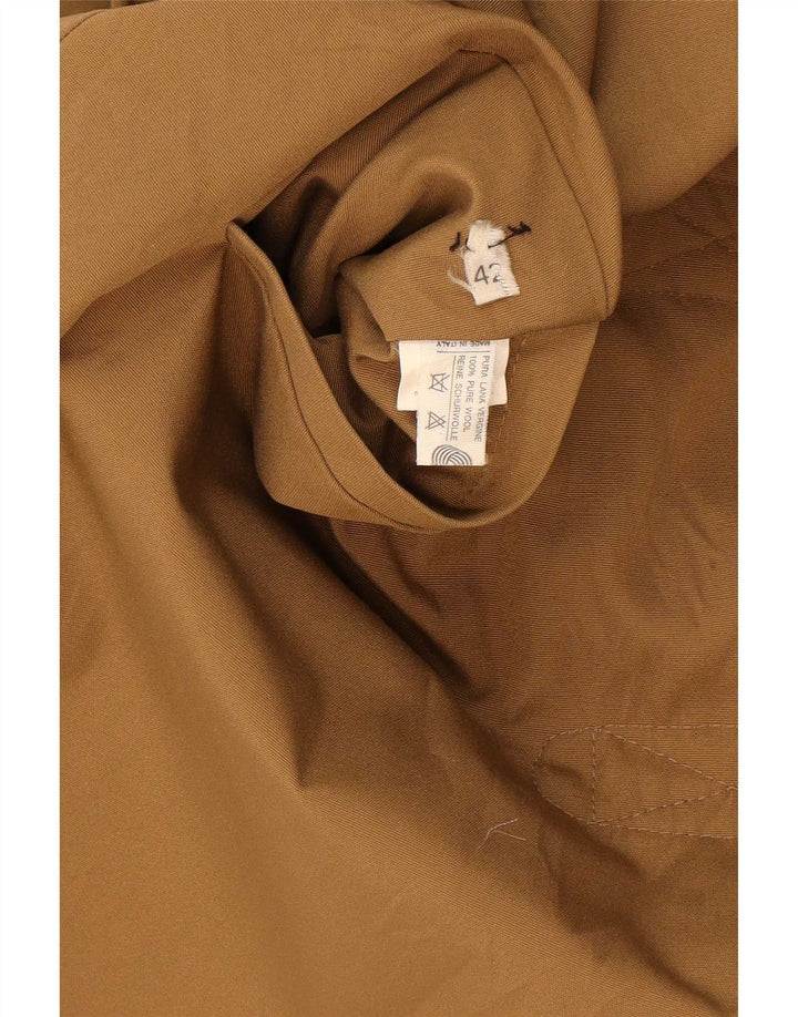 Vintage Womens Reversible Overcoat IT 42 Medium Beige Cotton