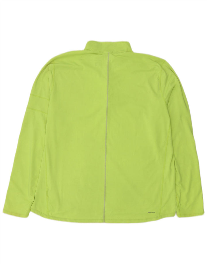 Nike Mens Dri Fit Zip Neck Pullover Tracksuit Top 2XL Green Polyester