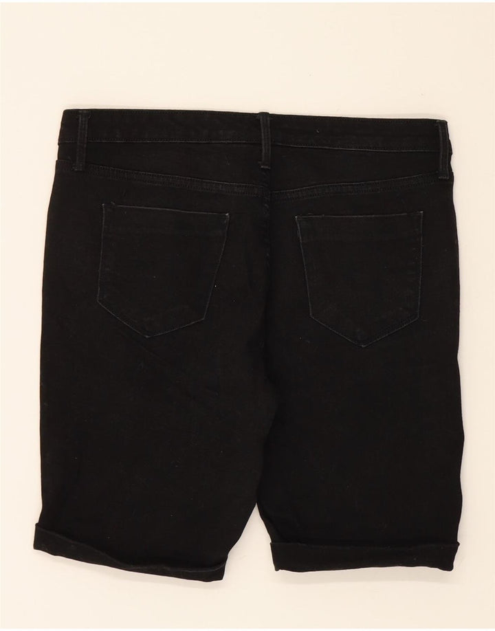 MOSSIMO Womens Mid Rise Denim Shorts US 10 Large W30 Black Cotton Vintage Mossimo and Second-Hand Mossimo from Messina Hembry 
