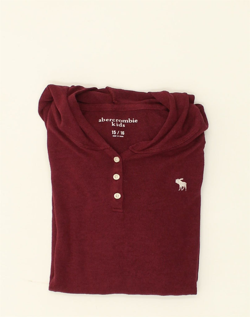 ABERCROMBIE & FITCH Girls Top Long Sleeve 15-16 Years Burgundy Viscose | Vintage Abercrombie & Fitch | Thrift | Second-Hand Abercrombie & Fitch | Used Clothing | Messina Hembry 