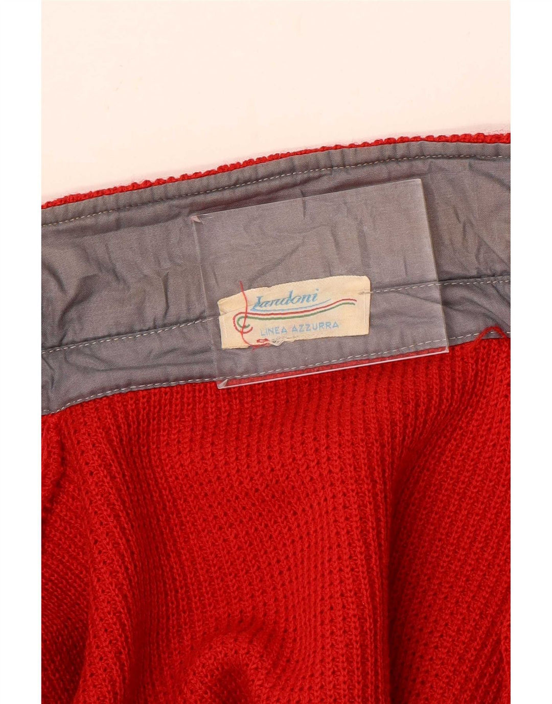Azzurra Mens Regular Fit Cardigan Sweater Large Red Colourblock