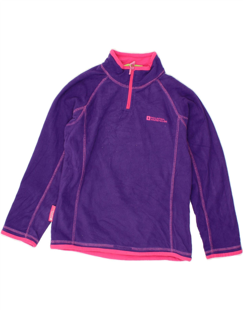 MOUNTAIN WAREHOUSE Girls Zip Neck Fleece Jumper 11-12 Years Purple Vintage Mountain Warehouse and Second-Hand Mountain Warehouse from Messina Hembry 