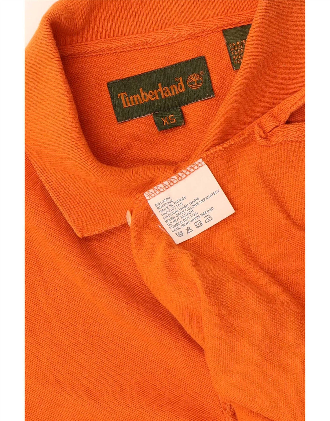 Timberland Mens Polo Shirt XS Orange Cotton