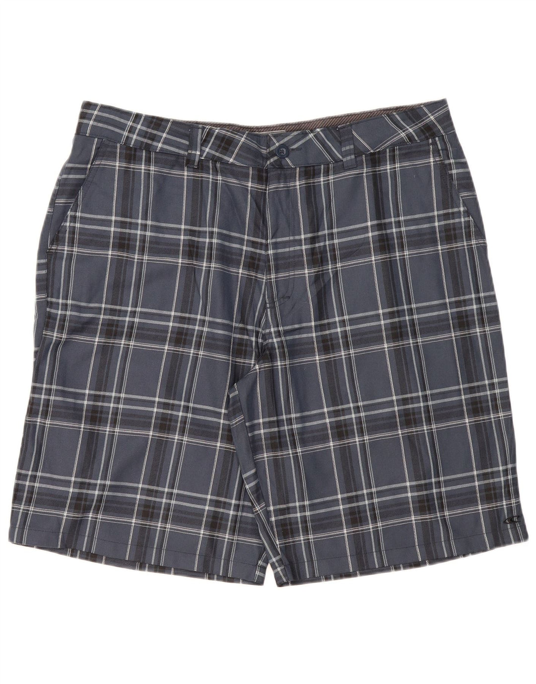 O'Neill Mens Chino Shorts W40 XL Navy Blue Plaid Polyester