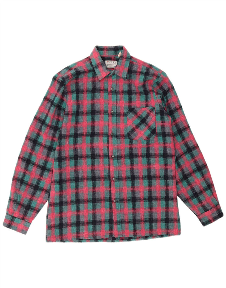 JOCKEY Mens Overshirt Shirt Medium Pink Check