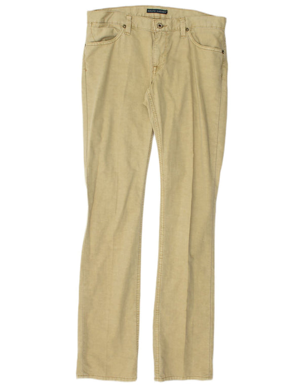 RALPH LAUREN Womens Slim Casual Trousers W29 L34 Beige Cotton