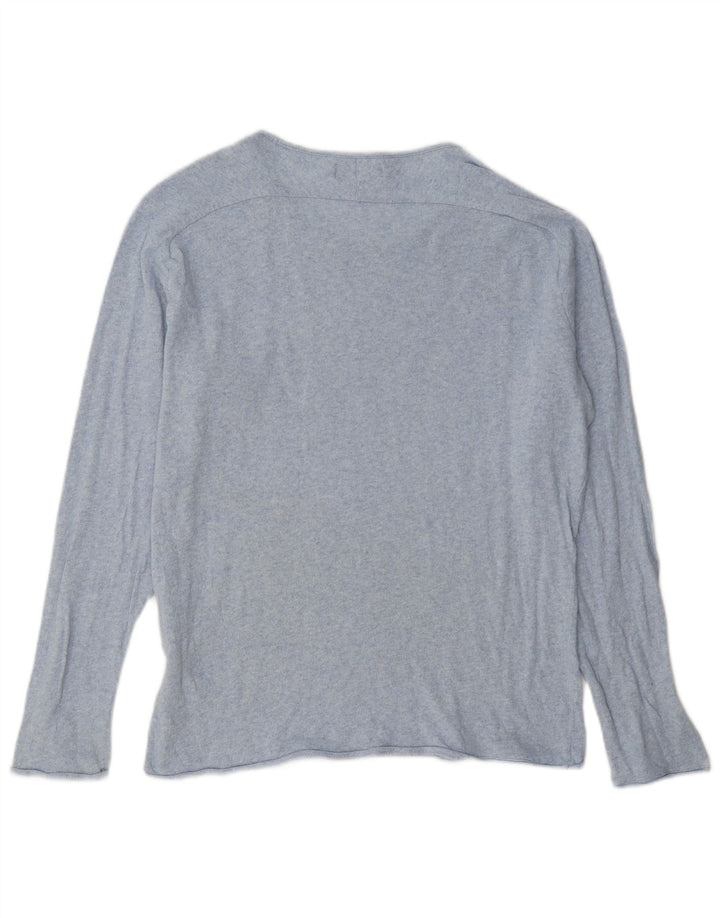 Zara Mens Top Long Sleeve Large Blue Flecked Cotton