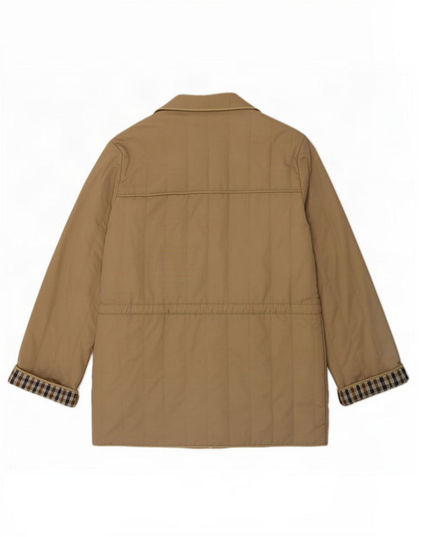 Aquascutum Womens Oversized Padded Coat UK 16 Large Beige Polyester