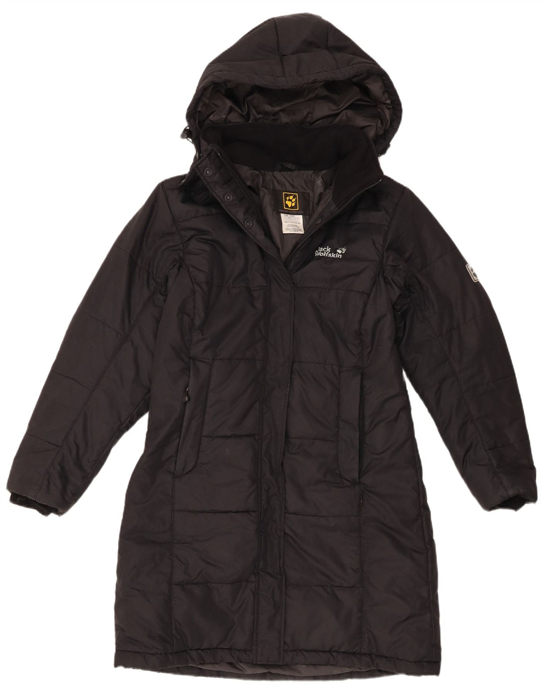 Jack Wolfskin Womens Hooded Padded Coat UK 10 Small  Black Polyester
