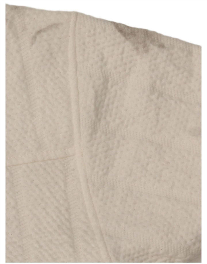 Zara Womens Oversized Bomber Jacket UK 6 XS White Polyester