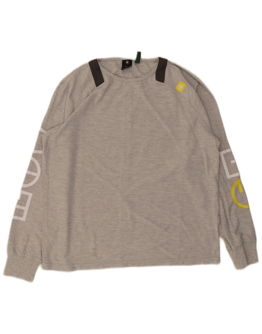 G-Star Mens Graphic Top Long Sleeve XL Grey Cotton