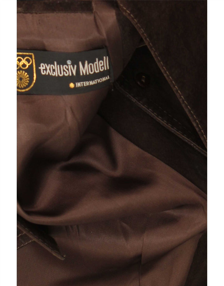 Vintage Mens Suede Jacket UK 38 Medium Brown