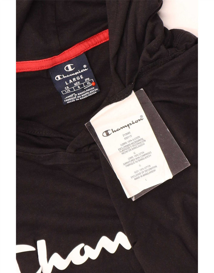 Champion Mens Hooded Vest Top Large Black Cotton