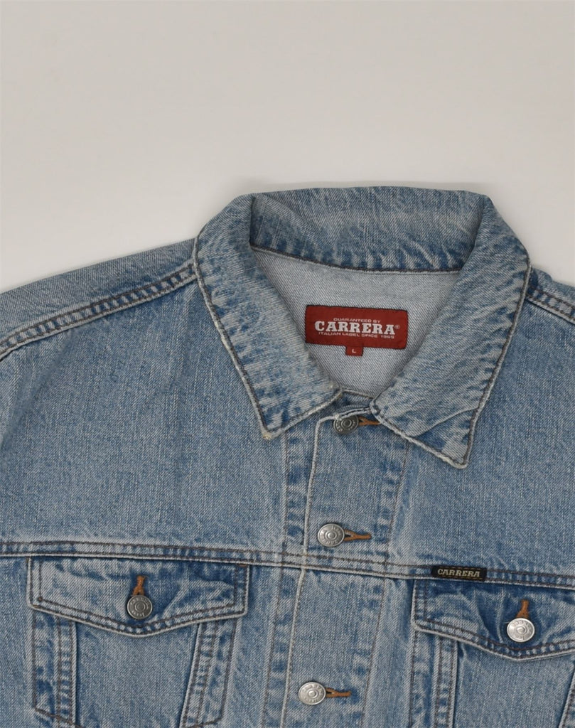 CARRERA Mens Denim Jacket UK 40 Large Blue Cotton | Vintage Carrera | Thrift | Second-Hand Carrera | Used Clothing | Messina Hembry 