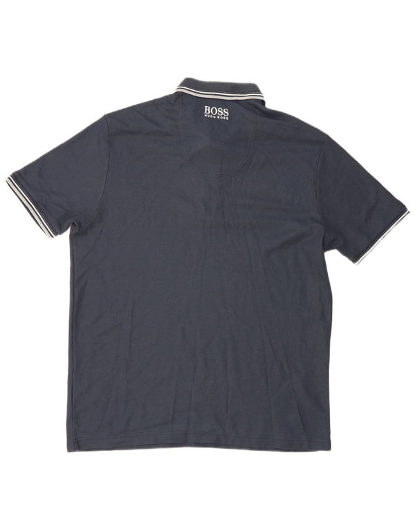 Hugo Boss Mens Polo Shirt XL Navy Blue Cotton