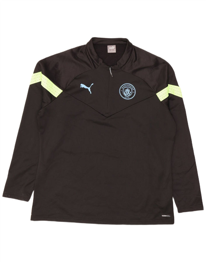 Puma Mens Manchester City Pullover Tracksuit Top XL Black Colourblock