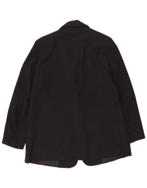 Zara Womens 1 Button Blazer Jacket UK 14 Medium Black Polyester