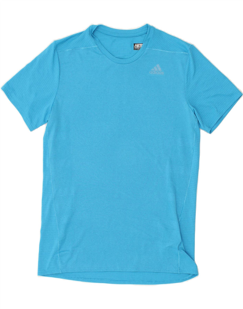 ADIDAS Mens T-Shirt Top Small Blue Polyester | Vintage Adidas | Thrift | Second-Hand Adidas | Used Clothing | Messina Hembry 