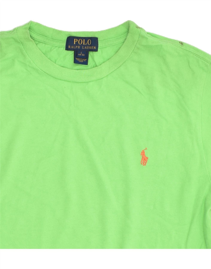 POLO RALPH LAUREN Boys T-Shirt Top 14-15 Years Large Green Cotton | Vintage Polo Ralph Lauren | Thrift | Second-Hand Polo Ralph Lauren | Used Clothing | Messina Hembry 