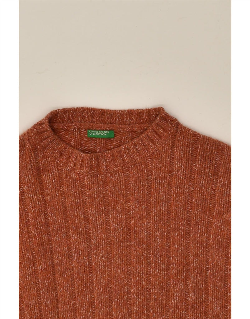 BENETTON Womens Crew Neck Jumper Sweater UK 16 Large Brown Wool | Vintage Benetton | Thrift | Second-Hand Benetton | Used Clothing | Messina Hembry 