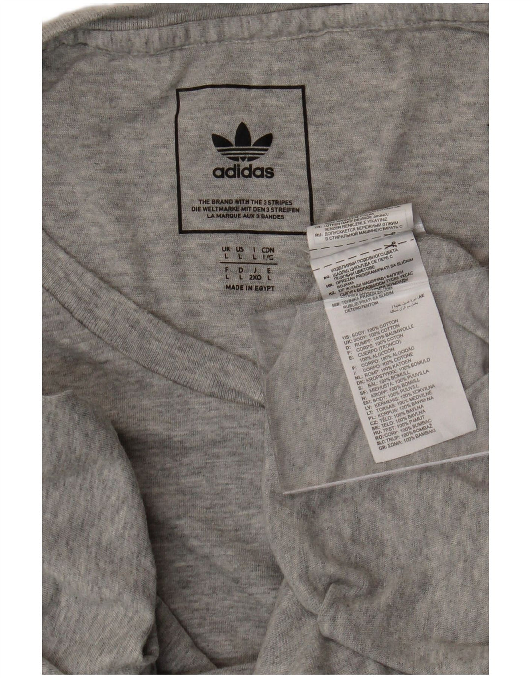 ADIDAS Mens T-Shirt Top Large Grey Cotton