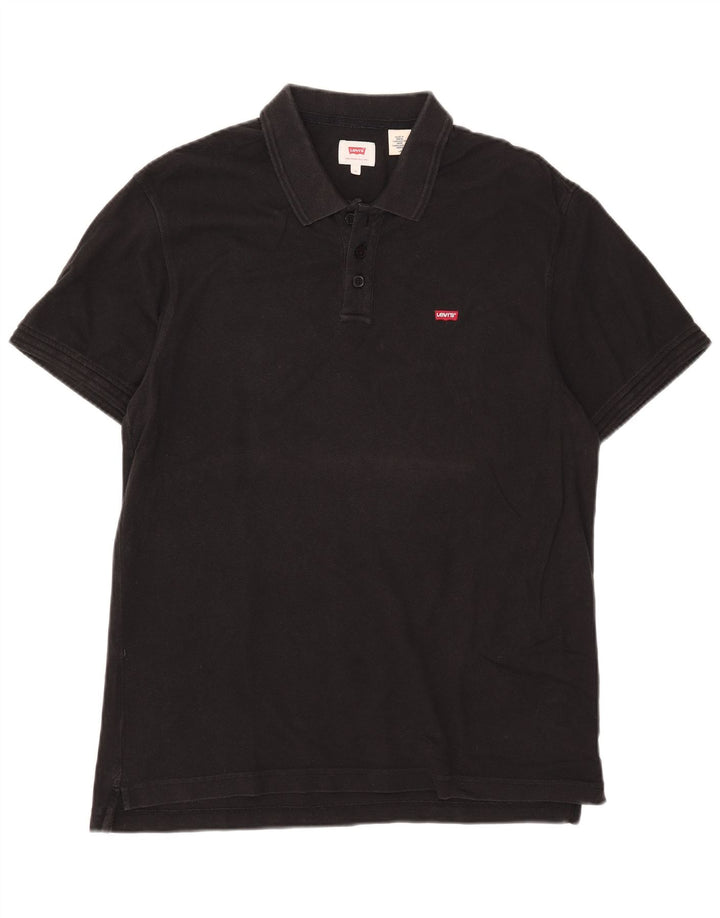 Levi's Mens Polo Shirt Large Black Cotton