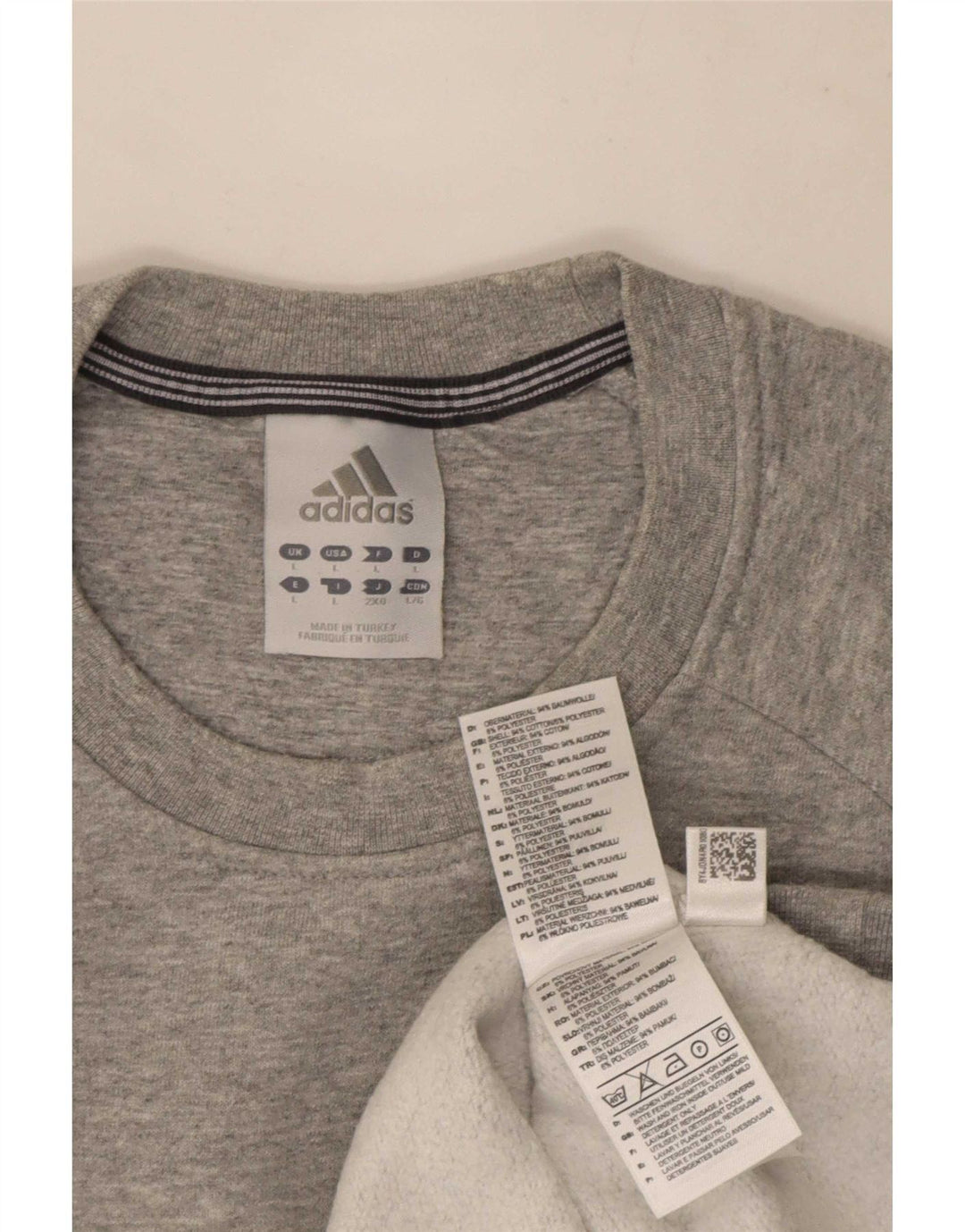 Adidas Mens Sweatshirt Jumper Large Grey Flecked Cotton