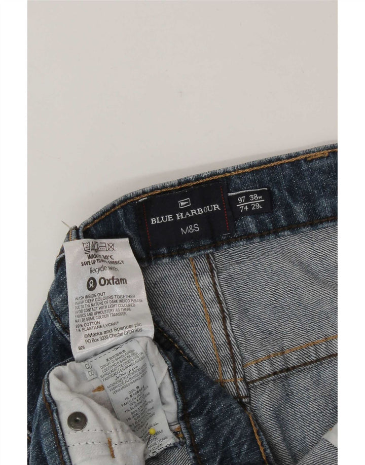 Marks & Spencer Mens Blue Harbour Straight Jeans W38 L27 Blue Cotton