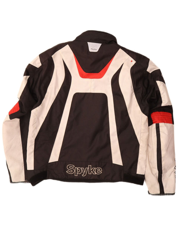 Spyke Mens Graphic Racer Jacket Size 58 3XL Black Colourblock Polyester