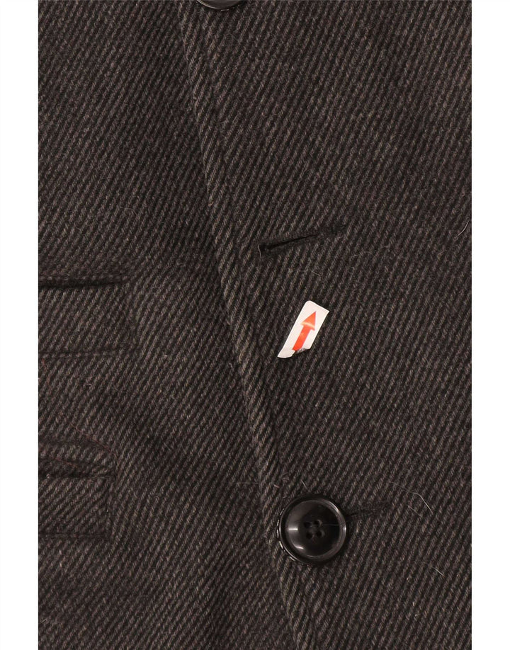 Superdry Mens Pea Coat UK 40 Large Grey Wool