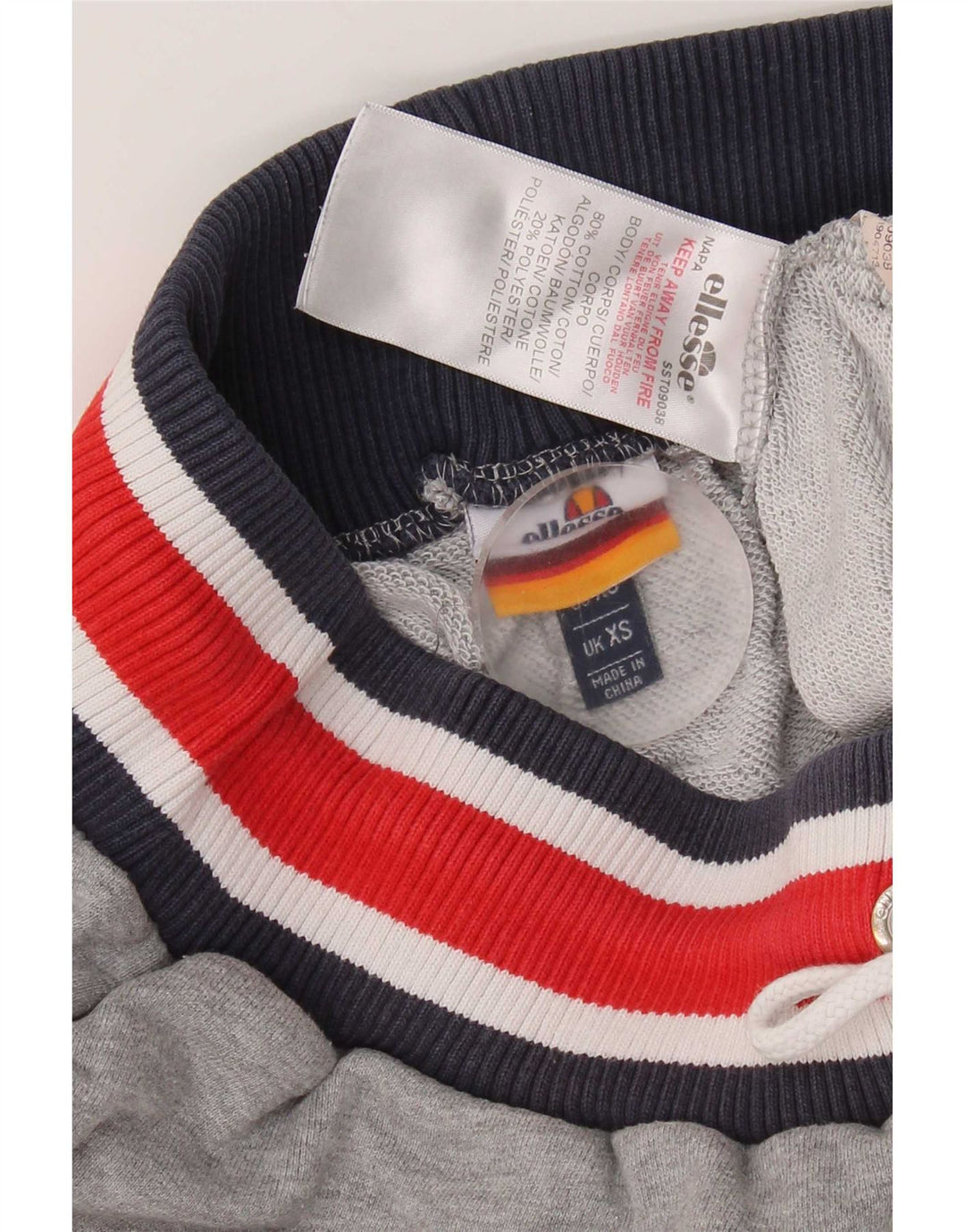 Ellesse Mens Graphic Sport Shorts XS Grey Cotton