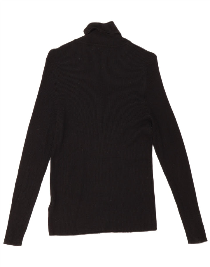 Marks & Spencer Womens Top Long Sleeve UK 16 Large Black Viscose