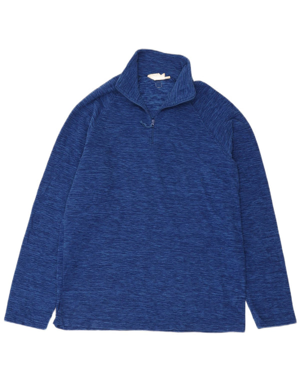 Mountain Warehouse Mens Zip Neck Fleece Jumper Medium Navy Blue Flecked